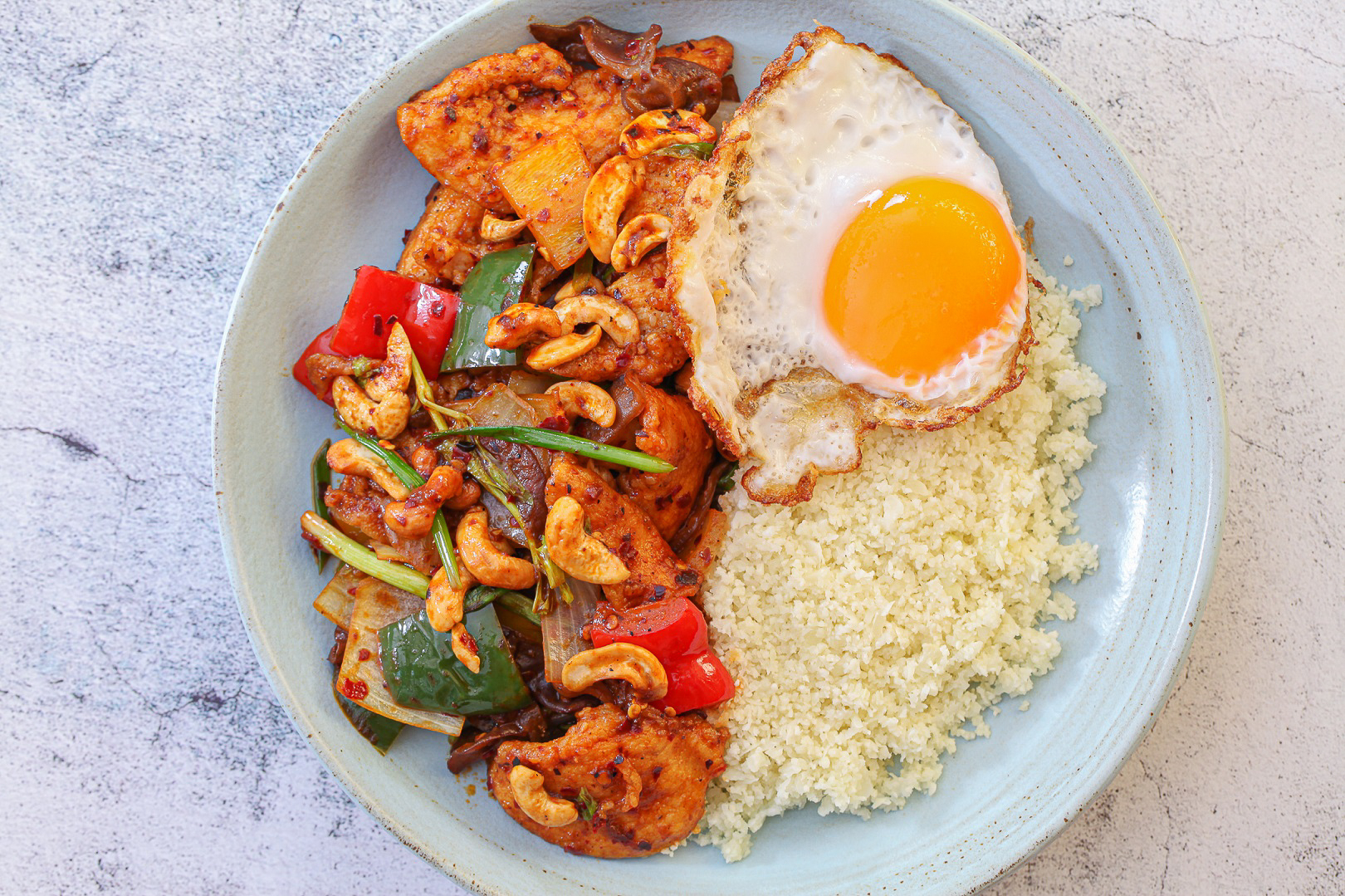 Pasture-raised chicken with cashew nuts